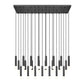 Z-Lite Stari 23-Light Medium Bulb Base Matte Black Steel Frame Linear Chandelier