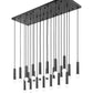 Z-Lite Stari 23-Light Medium Bulb Base Matte Black Steel Frame Linear Chandelier