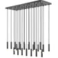 Z-Lite Stari 23-Light Medium Bulb Base Matte Black Steel Frame Linear Chandelier