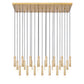 Z-Lite Stari 23-Light Medium Bulb Base Modern Gold Steel Frame Linear Chandelier