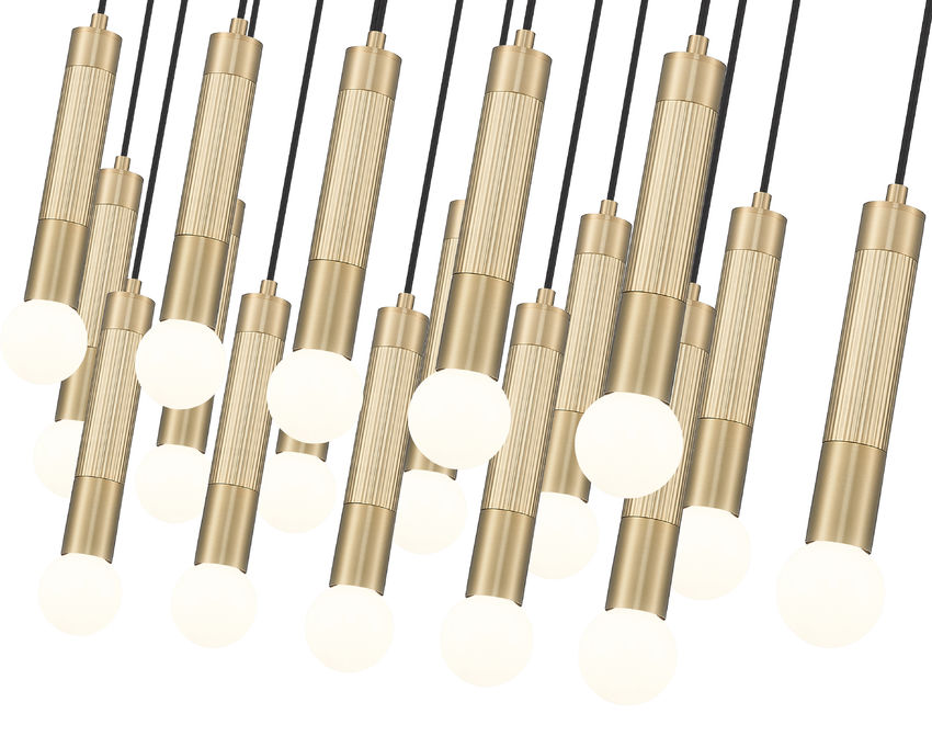 Z-Lite Stari 23-Light Medium Bulb Base Modern Gold Steel Frame Linear Chandelier