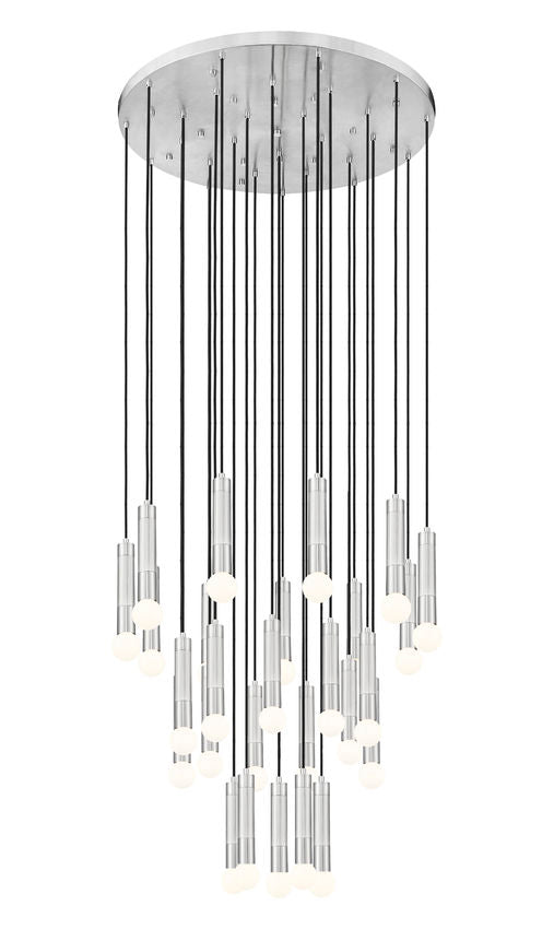 Z-Lite Stari 27-Light Medium Bulb Base Brushed Nickel Steel Frame Chandelier