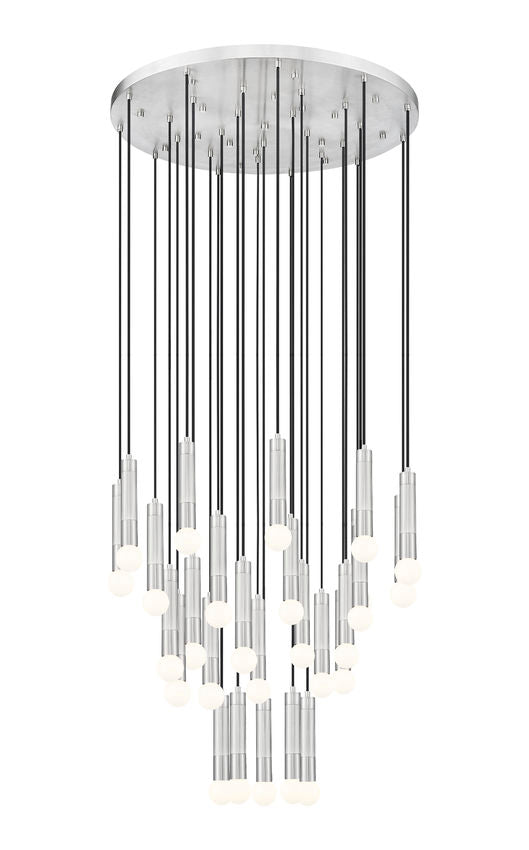 Z-Lite Stari 27-Light Medium Bulb Base Brushed Nickel Steel Frame Chandelier