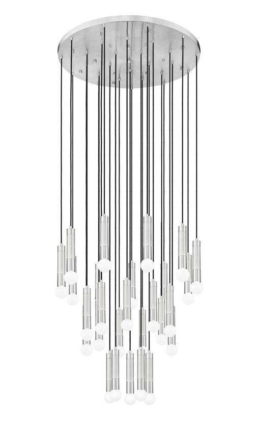 Z-Lite Stari 27-Light Medium Bulb Base Brushed Nickel Steel Frame Chandelier