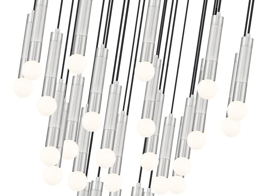 Z-Lite Stari 27-Light Medium Bulb Base Brushed Nickel Steel Frame Chandelier