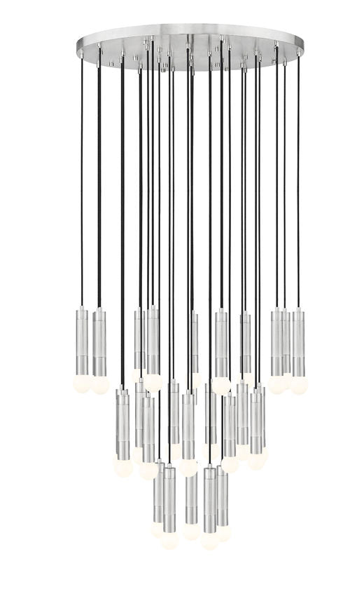 Z-Lite Stari 27-Light Medium Bulb Base Brushed Nickel Steel Frame Chandelier