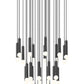 Z-Lite Stari 27-Light Medium Bulb Base Matte Black Steel Frame Chandelier