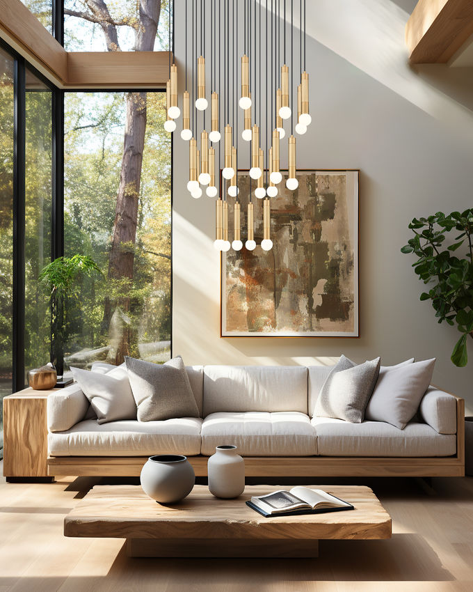 Z-Lite Stari 27-Light Medium Bulb Base Modern Gold Steel Frame Chandelier