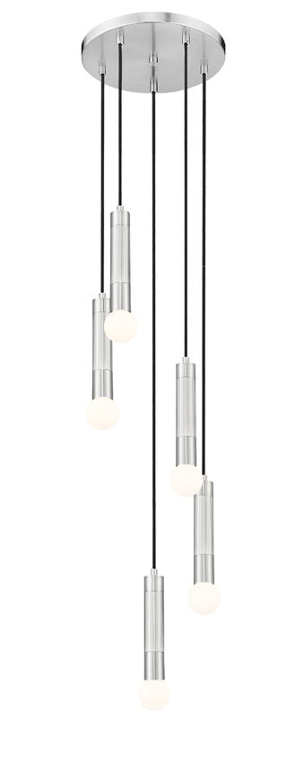 Z-Lite Stari 5-Light Medium Bulb Base Brushed Nickel Steel Frame Chandelier