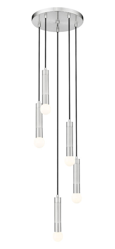 Z-Lite Stari 5-Light Medium Bulb Base Brushed Nickel Steel Frame Chandelier
