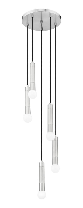 Z-Lite Stari 5-Light Medium Bulb Base Brushed Nickel Steel Frame Chandelier