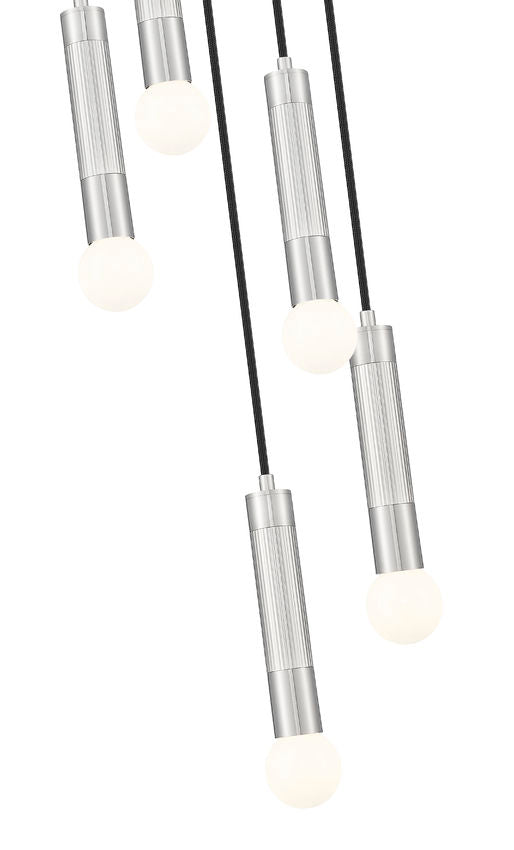Z-Lite Stari 5-Light Medium Bulb Base Brushed Nickel Steel Frame Chandelier
