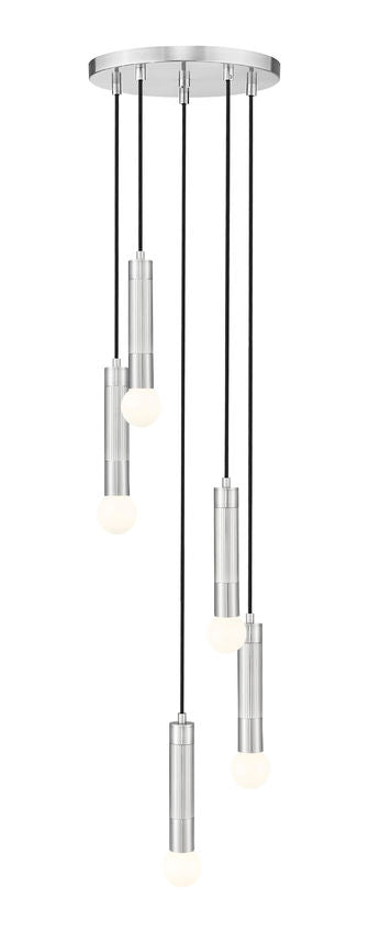 Z-Lite Stari 5-Light Medium Bulb Base Brushed Nickel Steel Frame Chandelier