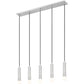 Z-Lite Stari 5-Light Medium Bulb Base Brushed Nickel Steel Frame Linear Chandelier
