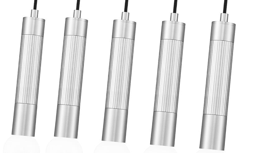 Z-Lite Stari 5-Light Medium Bulb Base Brushed Nickel Steel Frame Linear Chandelier