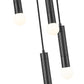 Z-Lite Stari 5-Light Medium Bulb Base Matte Black Steel Frame Chandelier