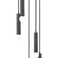 Z-Lite Stari 5-Light Medium Bulb Base Matte Black Steel Frame Chandelier