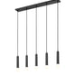 Z-Lite Stari 5-Light Medium Bulb Base Matte Black Steel Frame Linear Chandelier
