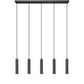 Z-Lite Stari 5-Light Medium Bulb Base Matte Black Steel Frame Linear Chandelier