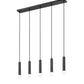 Z-Lite Stari 5-Light Medium Bulb Base Matte Black Steel Frame Linear Chandelier