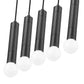 Z-Lite Stari 5-Light Medium Bulb Base Matte Black Steel Frame Linear Chandelier