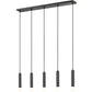 Z-Lite Stari 5-Light Medium Bulb Base Matte Black Steel Frame Linear Chandelier