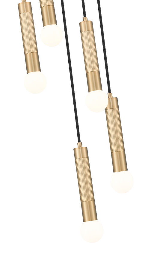 Z-Lite Stari 5-Light Medium Bulb Base Modern Gold Steel Frame Chandelier
