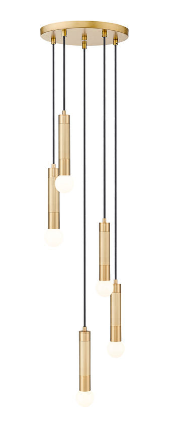 Z-Lite Stari 5-Light Medium Bulb Base Modern Gold Steel Frame Chandelier