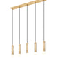 Z-Lite Stari 5-Light Medium Bulb Base Modern Gold Steel Frame Linear Chandelier