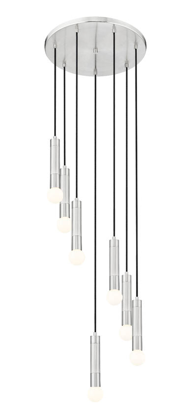 Z-Lite Stari 7-Light Medium Bulb Base Brushed Nickel Steel Frame Chandelier