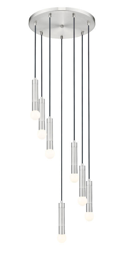 Z-Lite Stari 7-Light Medium Bulb Base Brushed Nickel Steel Frame Chandelier