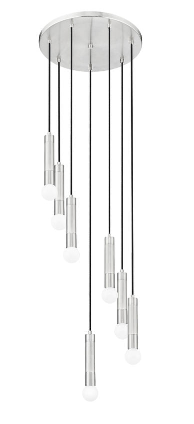 Z-Lite Stari 7-Light Medium Bulb Base Brushed Nickel Steel Frame Chandelier