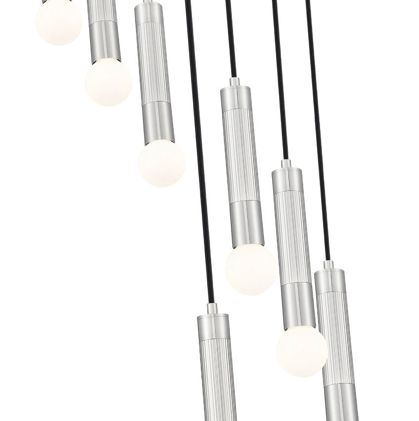 Z-Lite Stari 7-Light Medium Bulb Base Brushed Nickel Steel Frame Chandelier