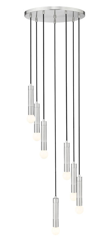Z-Lite Stari 7-Light Medium Bulb Base Brushed Nickel Steel Frame Chandelier