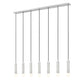 Z-Lite Stari 7-Light Medium Bulb Base Brushed Nickel Steel Frame Linear Chandelier