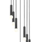 Z-Lite Stari 7-Light Medium Bulb Base Matte Black Steel Frame Chandelier
