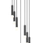 Z-Lite Stari 7-Light Medium Bulb Base Matte Black Steel Frame Chandelier