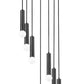 Z-Lite Stari 7-Light Medium Bulb Base Matte Black Steel Frame Chandelier