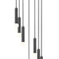 Z-Lite Stari 7-Light Medium Bulb Base Matte Black Steel Frame Chandelier