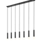 Z-Lite Stari 7-Light Medium Bulb Base Matte Black Steel Frame Linear Chandelier