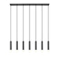 Z-Lite Stari 7-Light Medium Bulb Base Matte Black Steel Frame Linear Chandelier