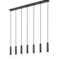 Z-Lite Stari 7-Light Medium Bulb Base Matte Black Steel Frame Linear Chandelier