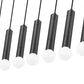 Z-Lite Stari 7-Light Medium Bulb Base Matte Black Steel Frame Linear Chandelier