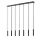 Z-Lite Stari 7-Light Medium Bulb Base Matte Black Steel Frame Linear Chandelier