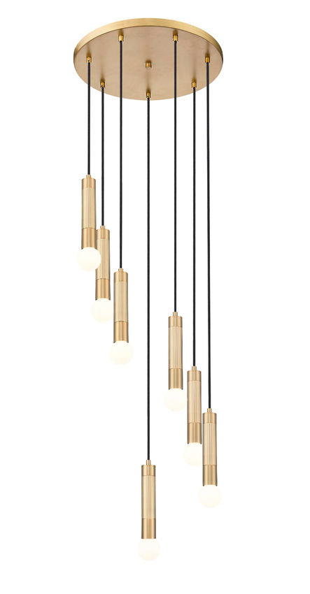Z-Lite Stari 7-Light Medium Bulb Base Modern Gold Steel Frame Chandelier
