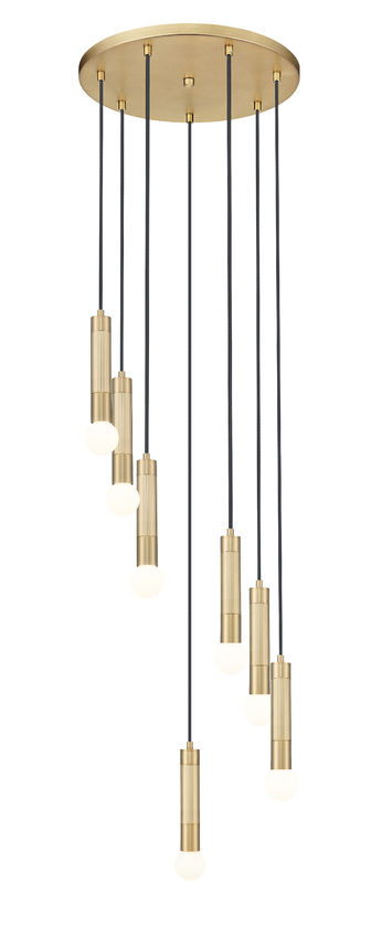 Z-Lite Stari 7-Light Medium Bulb Base Modern Gold Steel Frame Chandelier