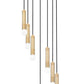 Z-Lite Stari 7-Light Medium Bulb Base Modern Gold Steel Frame Chandelier