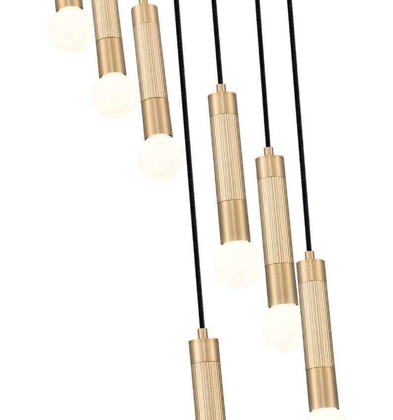 Z-Lite Stari 7-Light Medium Bulb Base Modern Gold Steel Frame Chandelier