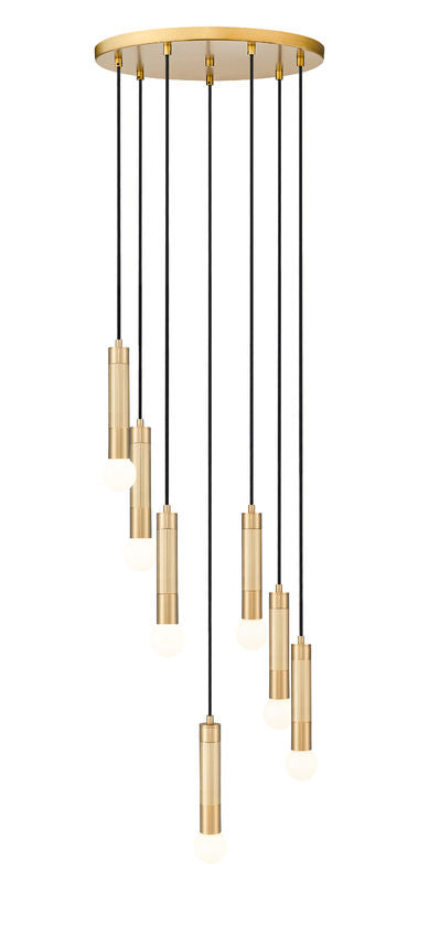 Z-Lite Stari 7-Light Medium Bulb Base Modern Gold Steel Frame Chandelier