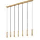 Z-Lite Stari 7-Light Medium Bulb Base Modern Gold Steel Frame Linear Chandelier
